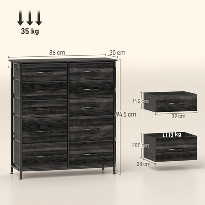 Wood Storage Chest of Drawers