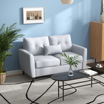 HOMCOM Modern Chic Loveseat with Armrest Spring Padding for Home Office