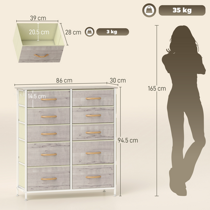 Wood Storage Chest of Drawers