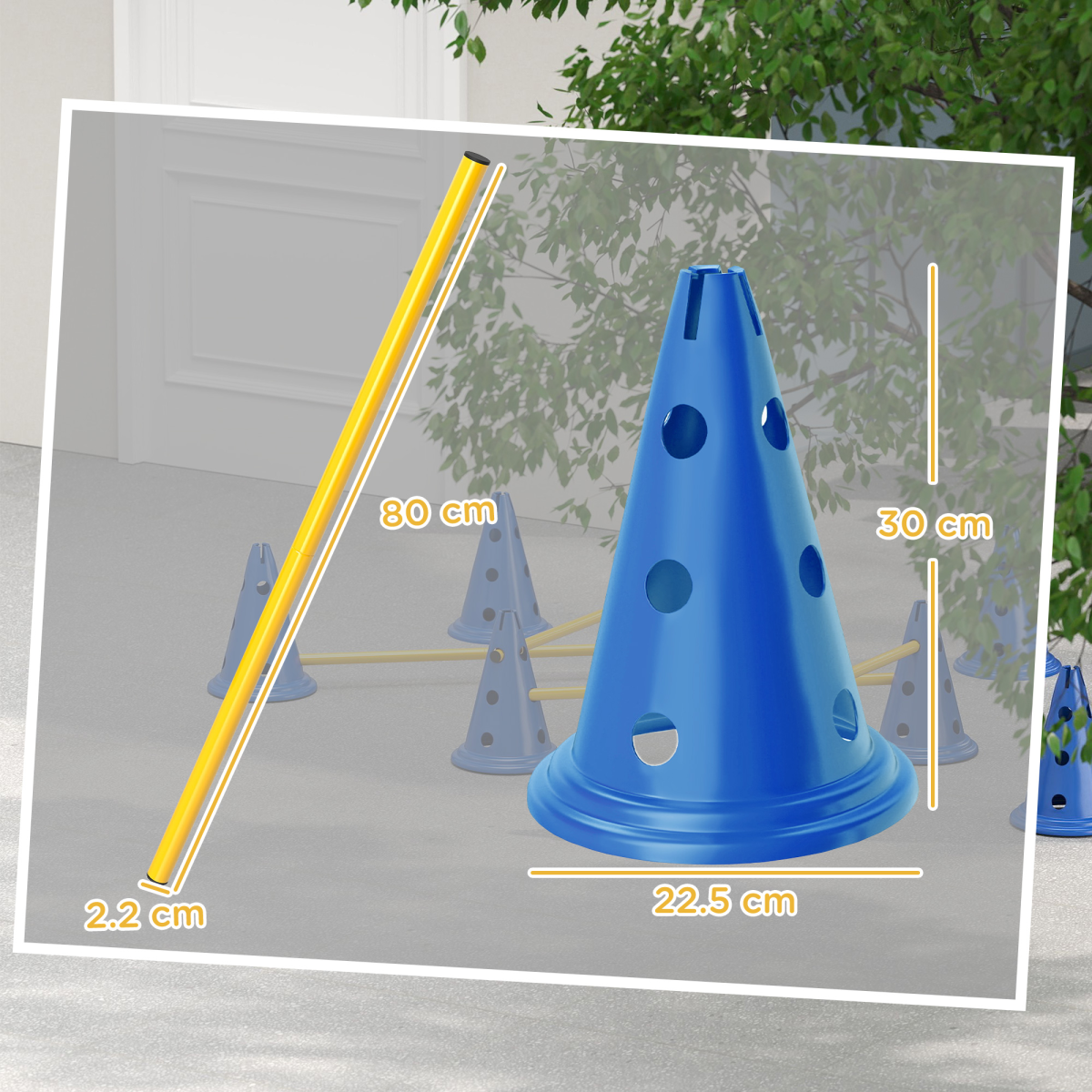Dog Agility Equipment Set of Eight Cones