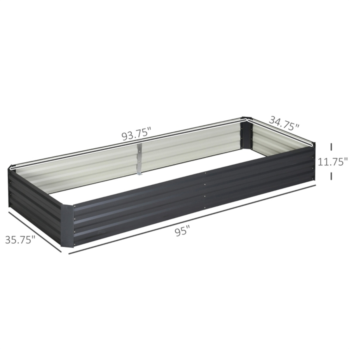 Grey Steel Garden Bed