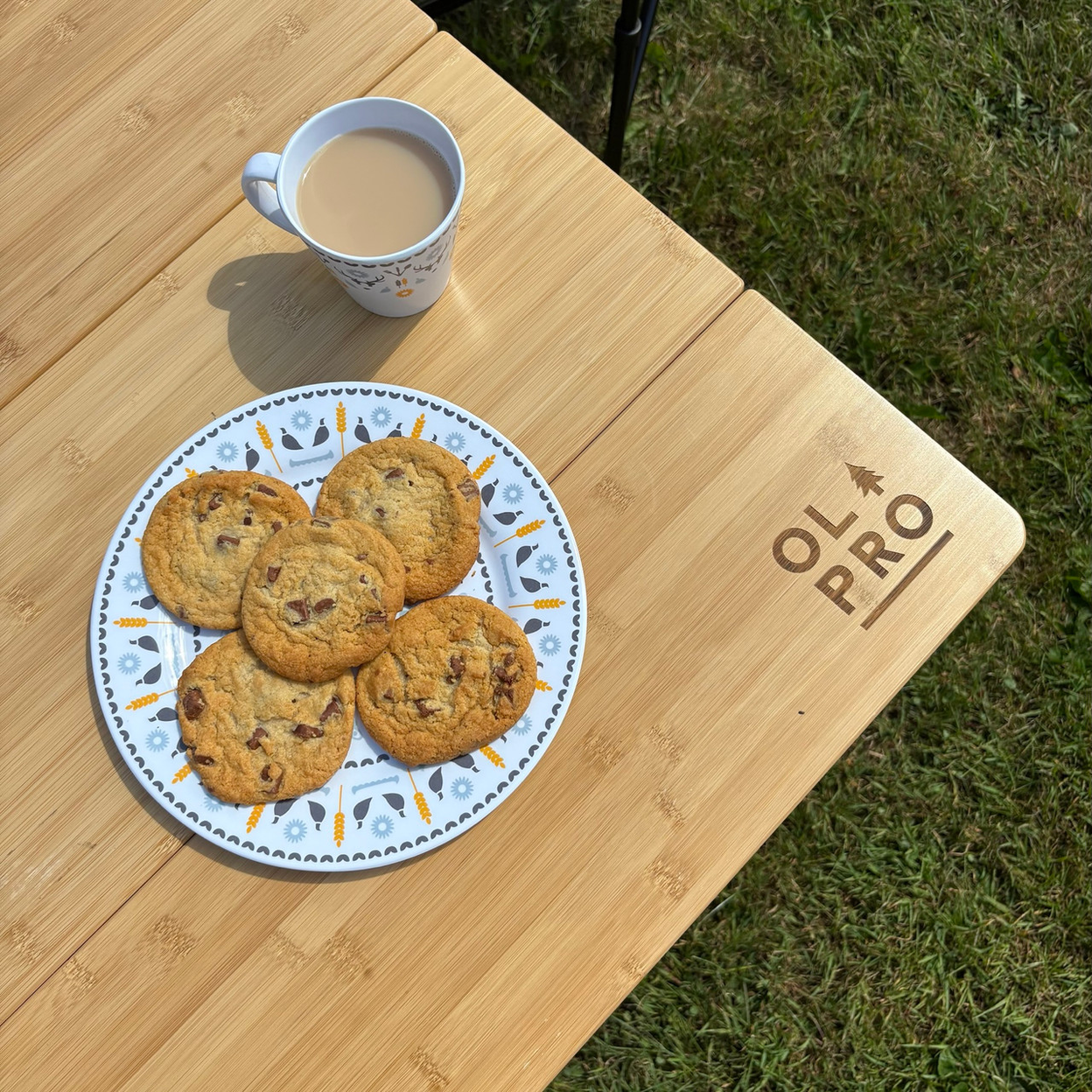 4 Fold Camping Bamboo Table 90cm x 90cm