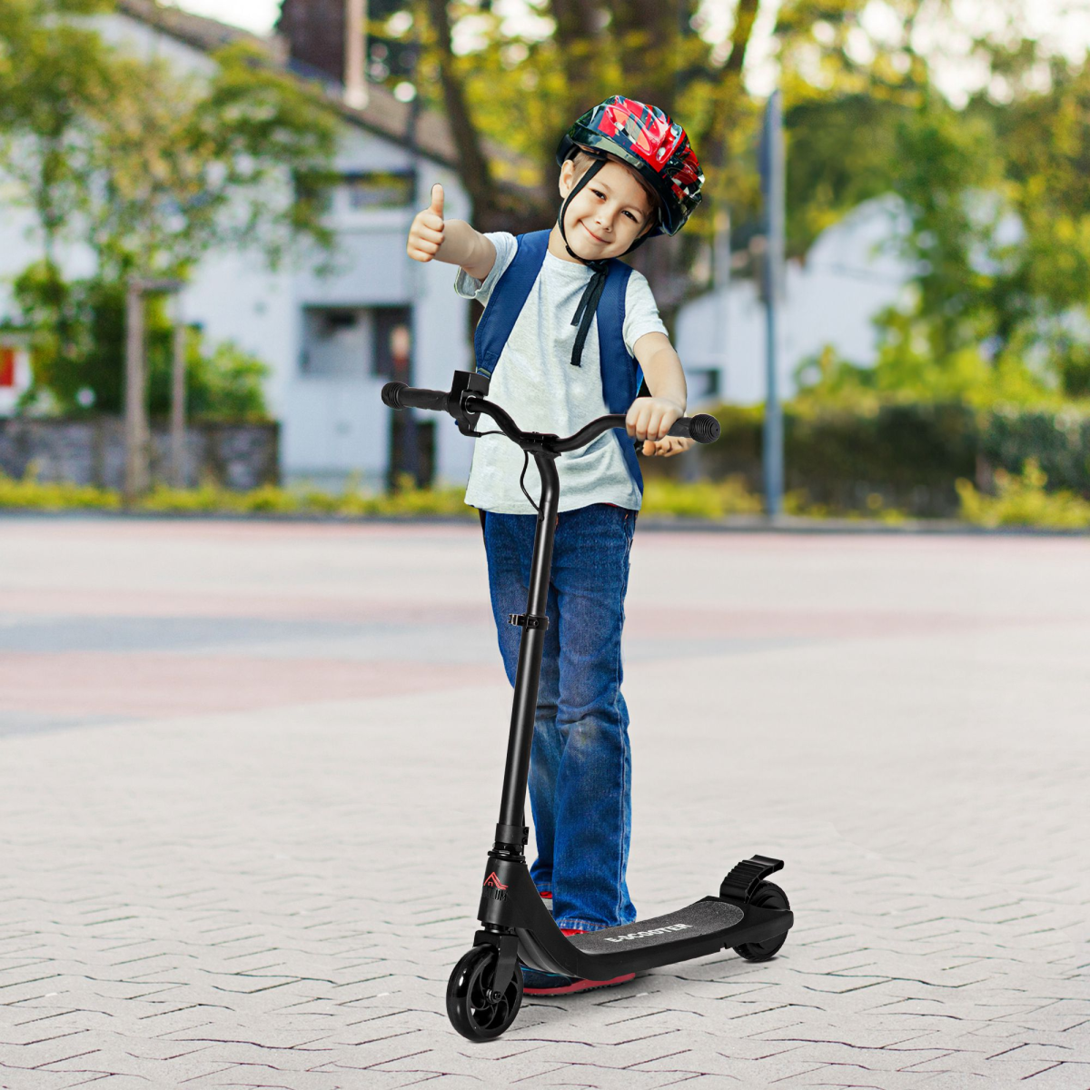 120W Electric Scooter w/ Battery Level Display, Rear Break - Black HOMCOM