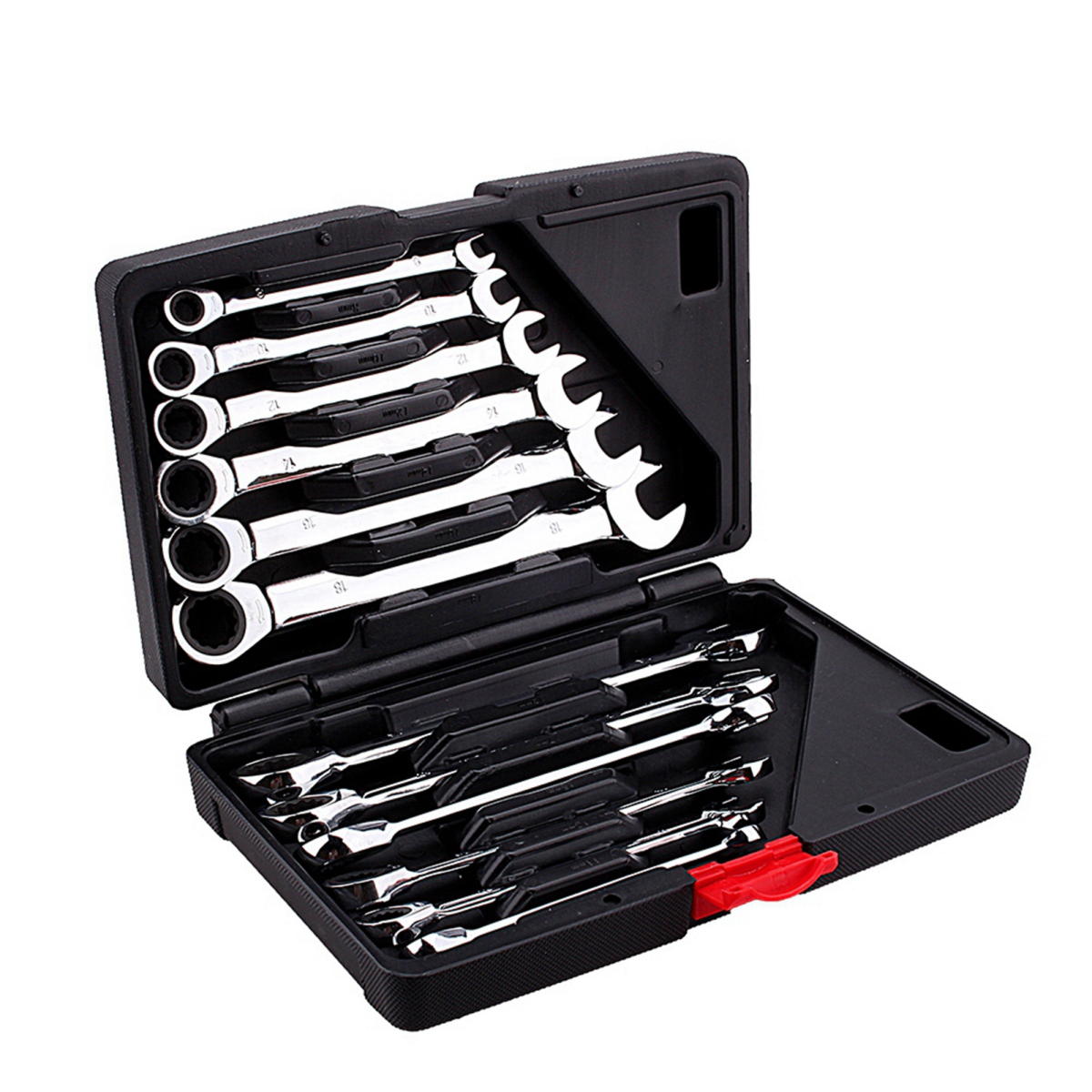 12pcs Fixed Spanners Ratchet Wrench Kit (8-19mm), High-Torque Hand Tool Set for Garage, Workshop & Household Repairs