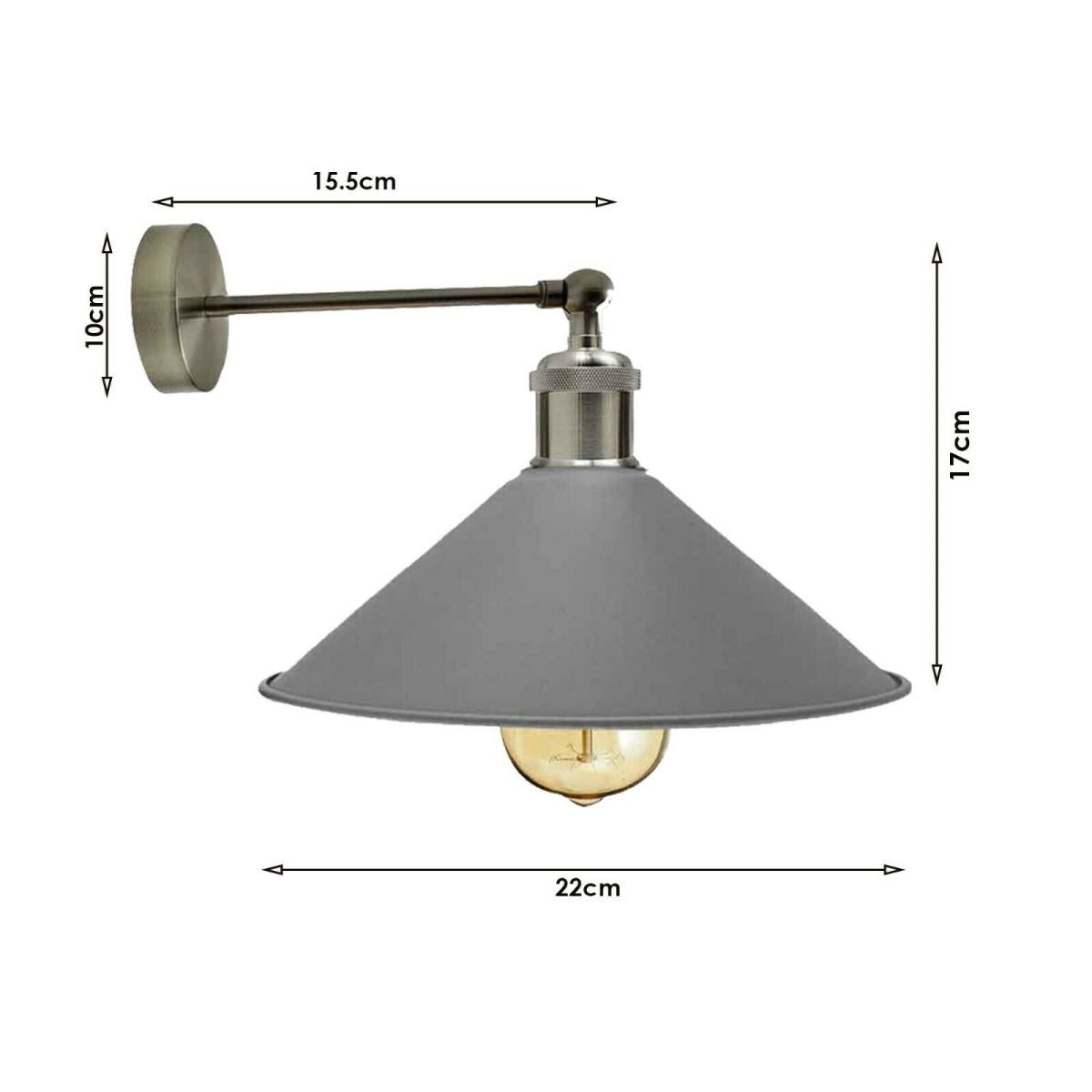 Industrial Grey Colour Wall Lamp Retro Light Vintage Wall Sconce Lights~2313