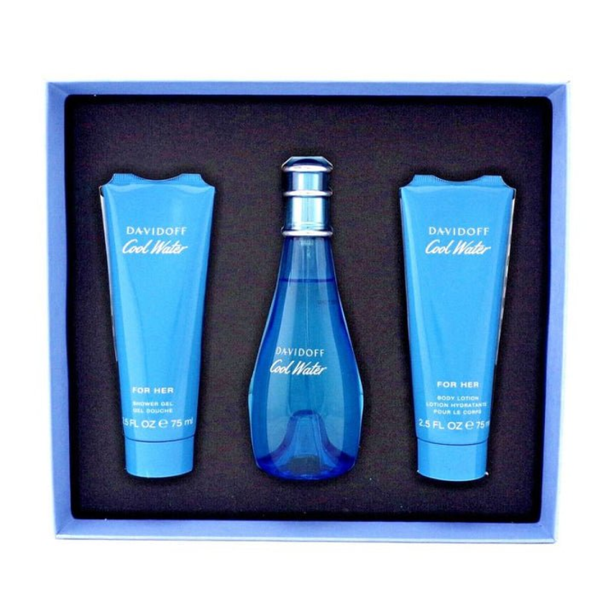 Davidoff Cool Water Gift Set (Eau De Toilette 100ml  Shower Gel 75ml  Body Lotion 75ml)