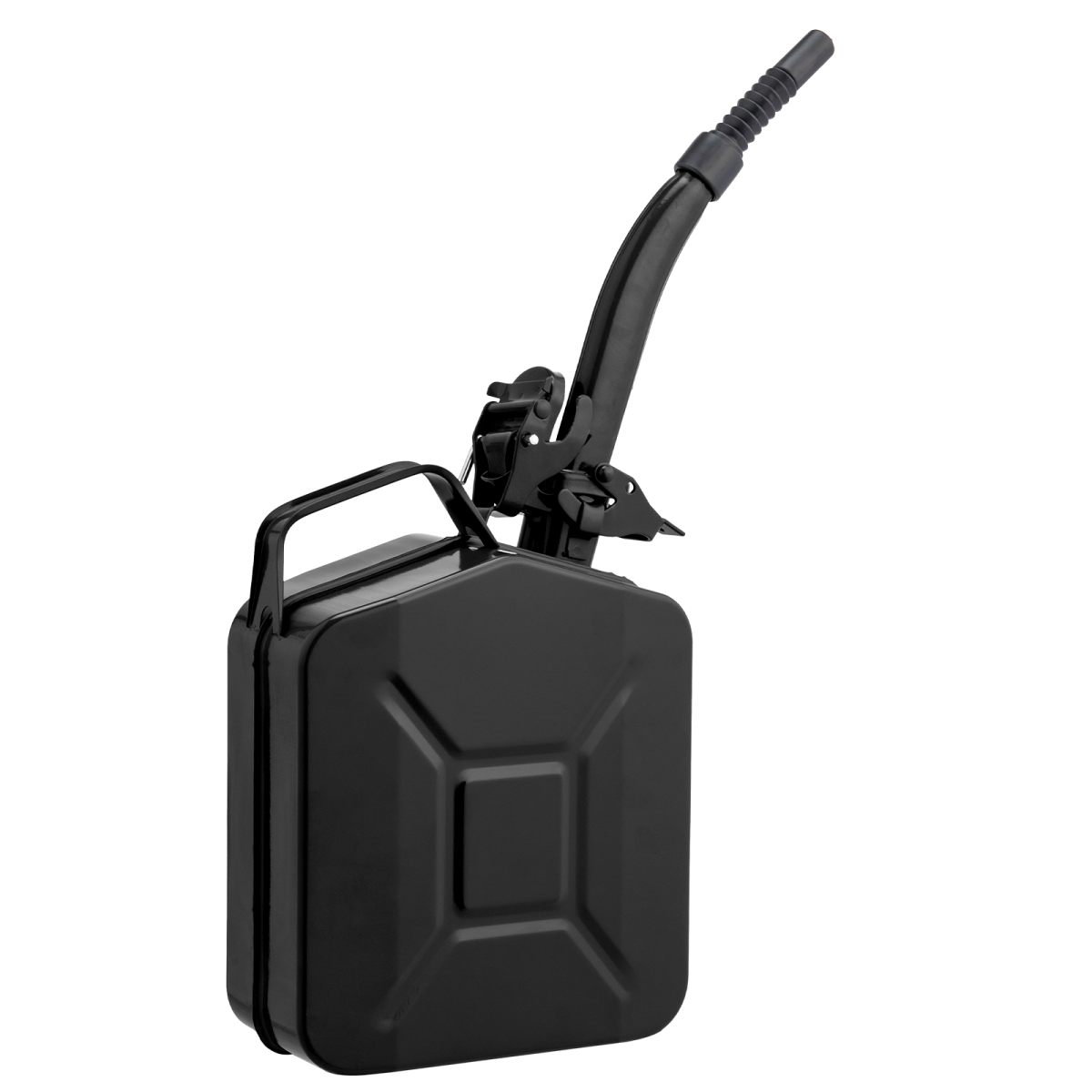 1PC 5L Black Iron Oil Can with 0.6mm Spout, Heavy-Duty Metal Lubricating Oil Dispenser