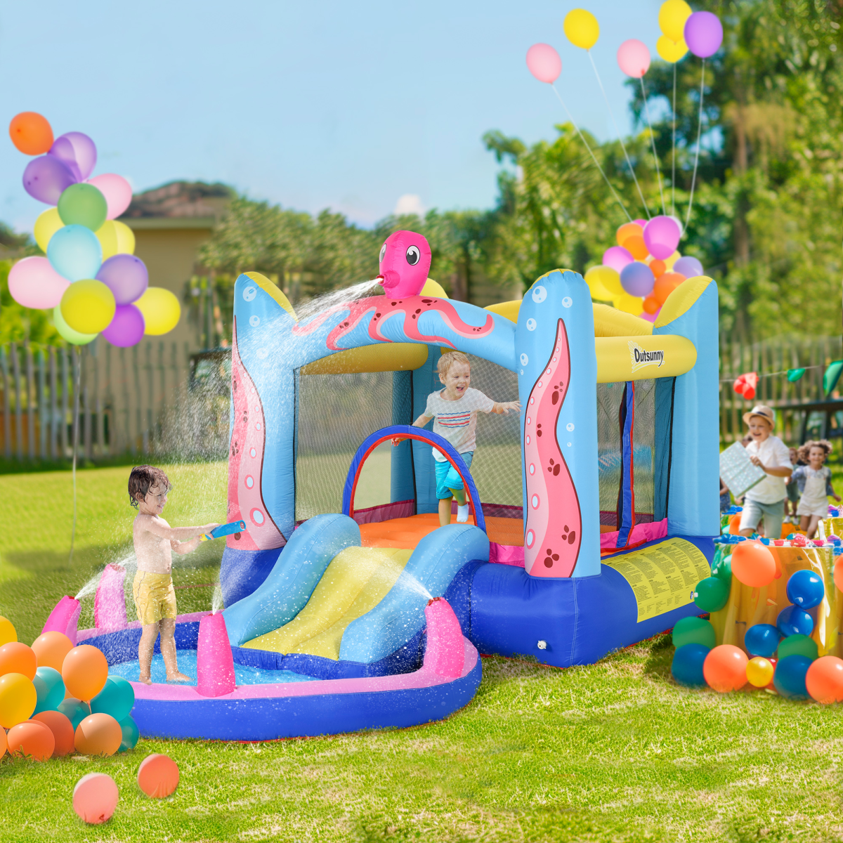 Bouncy Castle Slide Water Pool Trampoline, Blower 3.6 x 1.75 x 1.8m