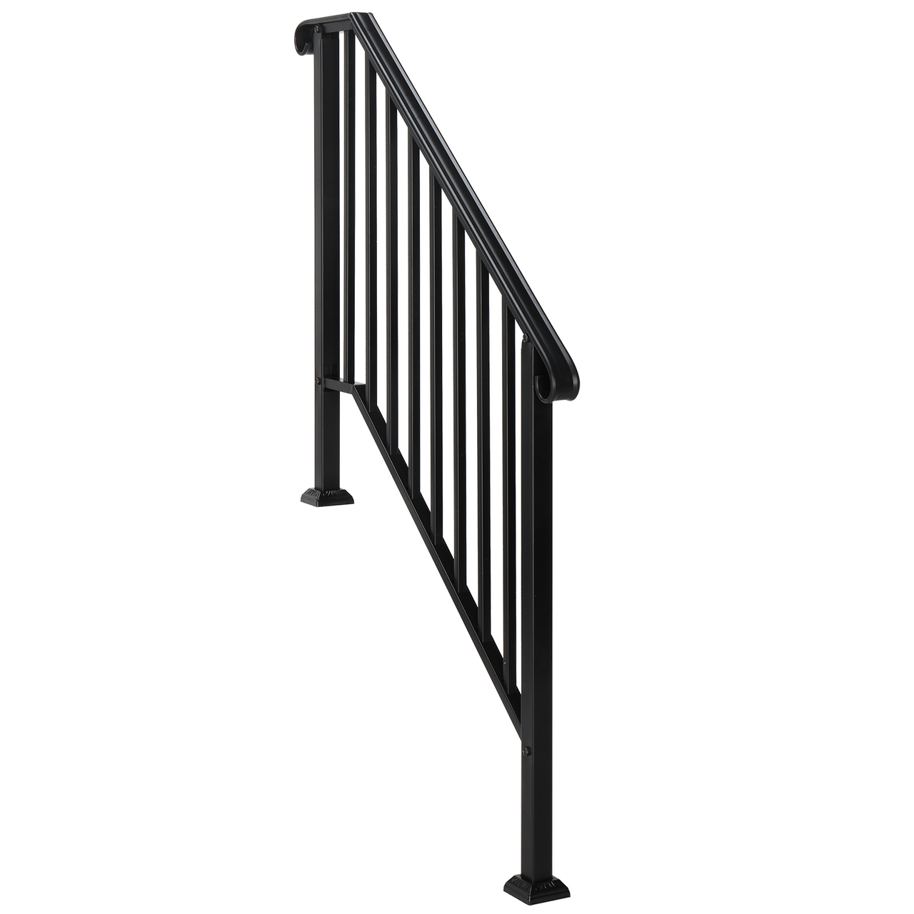 [Same Code：11384510  73142795]Artisasset Matte Black Outdoor 3 Level Iron Handrail