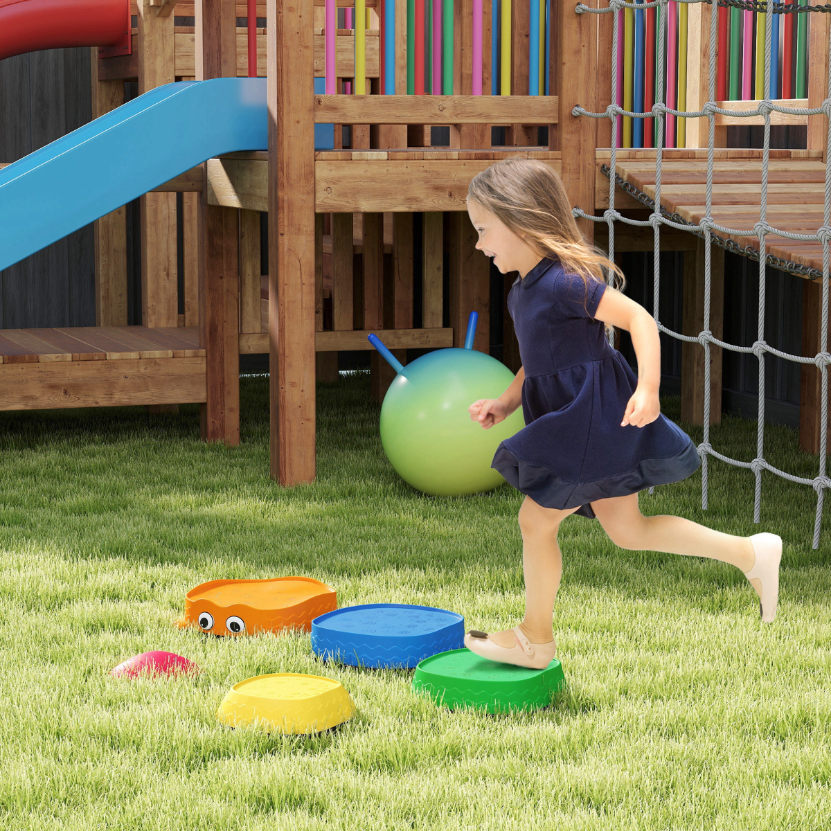 AIYAPLAY 5PCS Kids Stepping Stones, Frog-Shaped Balance Stepping Stones