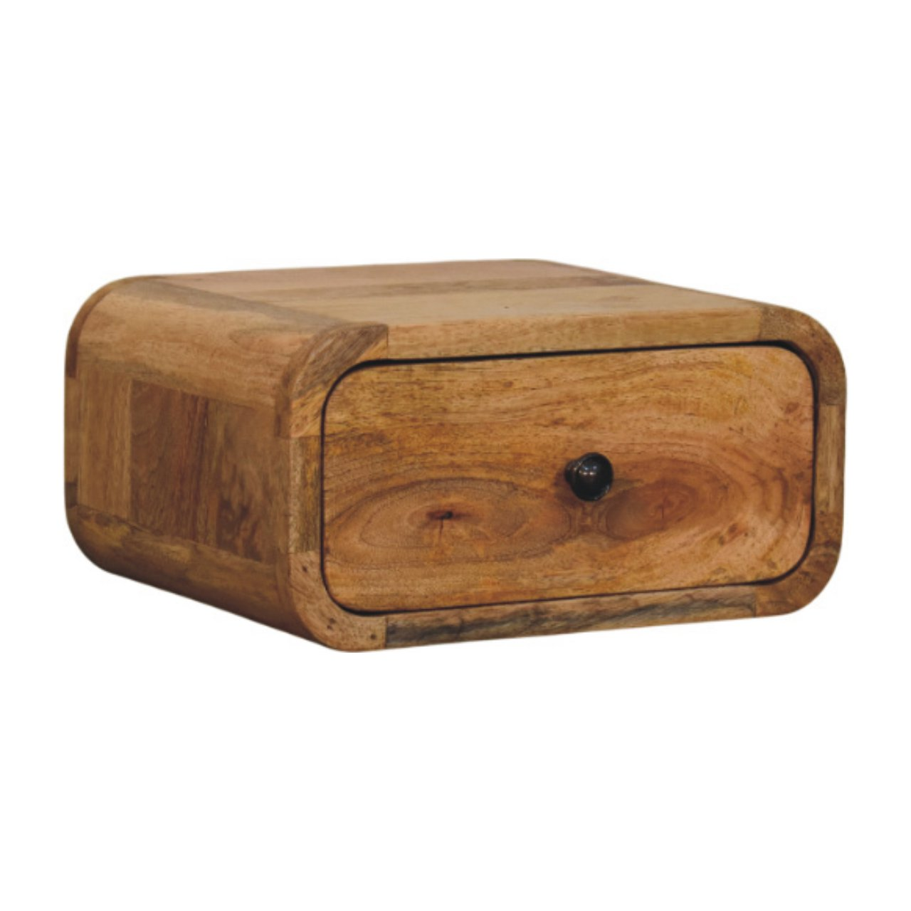 Artisan Furniture Solid Wood Avora Mini Wall-Mounted Oak-ish 1 Drawer Nightstand, Brown