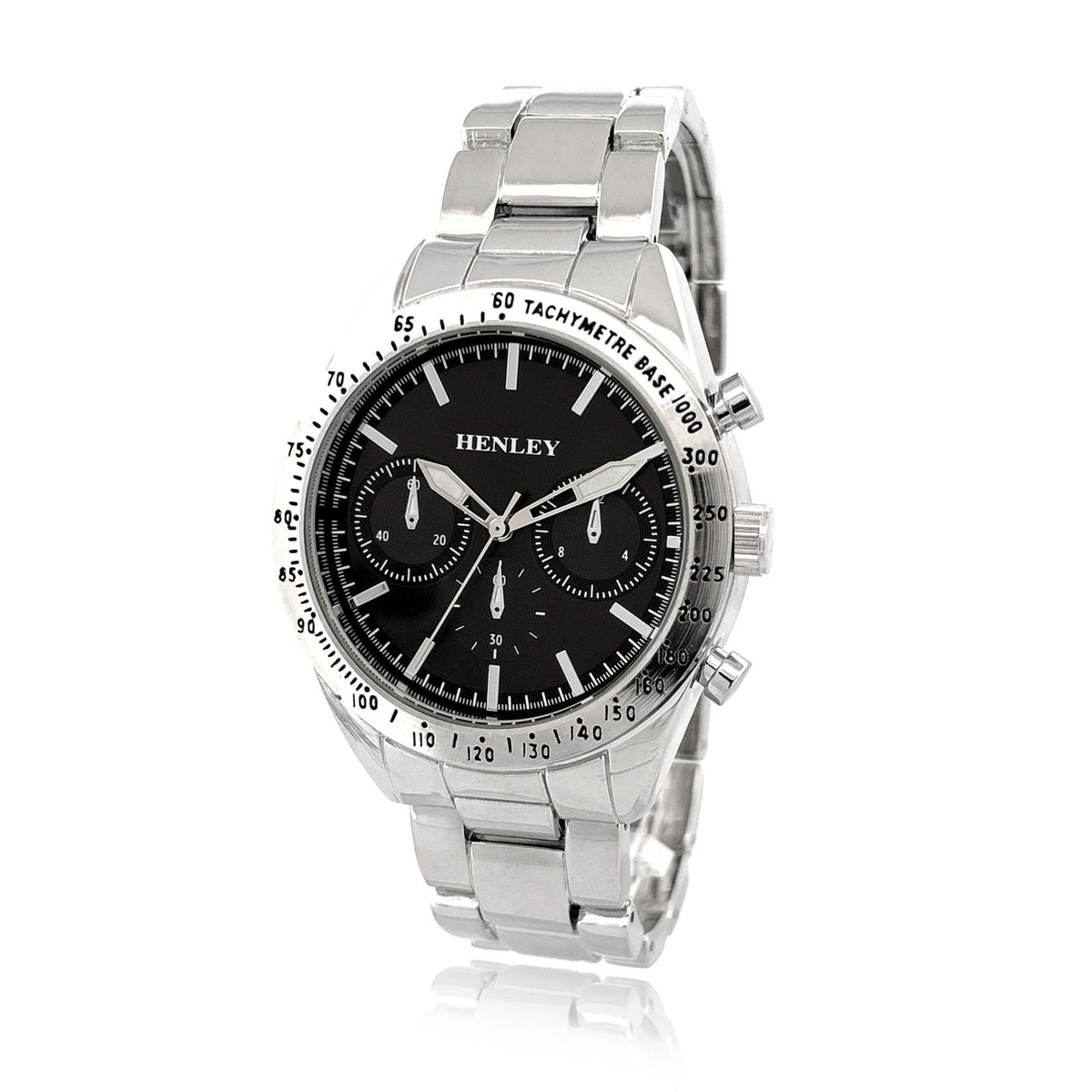 Henley Mens Fashion Round Case Multi Eye Dial Silver Plated Bracelet Watch H04001