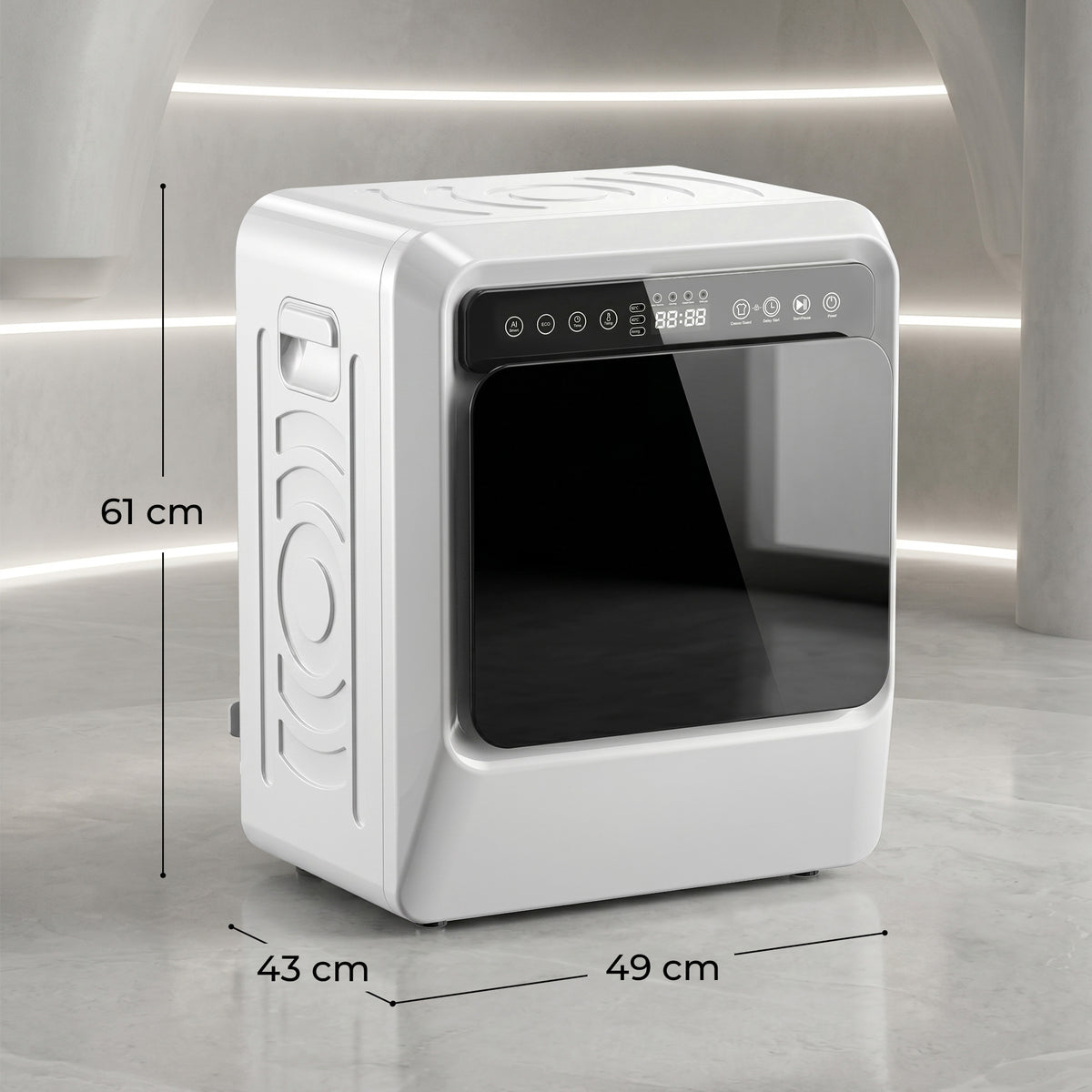 HOMCOM 5kg Vented Tumble Dryer, 1000W Compact Tumble Dryer with Smart Drying, Freestanding Stackable Clothes Drying Machine