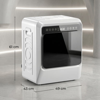 HOMCOM 5kg Vented Tumble Dryer, 1000W Compact Tumble Dryer with Smart Drying, Freestanding Stackable Clothes Drying Machine