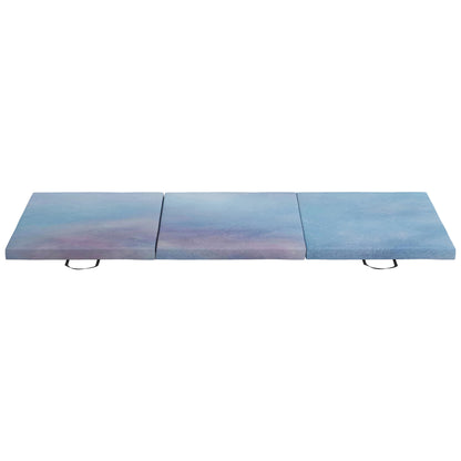 HOMCOM Gymnastics Mat, Tri-Fold Crash Exercise Pad, 6FT 2" Thick Foldable Workout Mat with Handles for Home Training, Blue