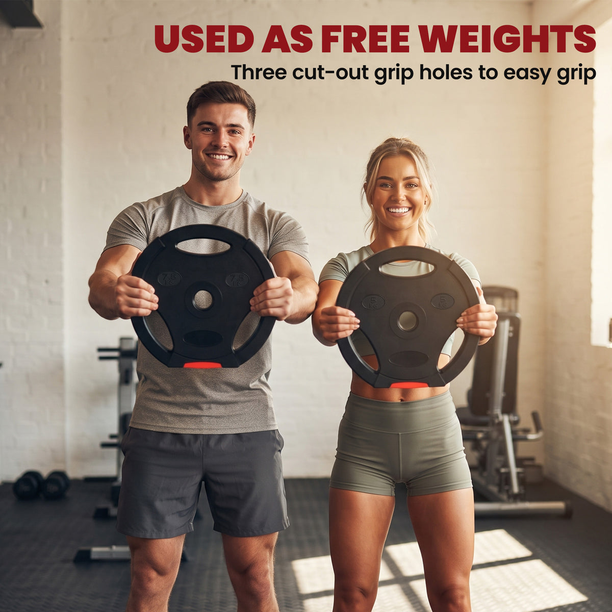 SPORTNOW Weight Plates Set, with Two 7.5kg and Two 5kg weights, Black