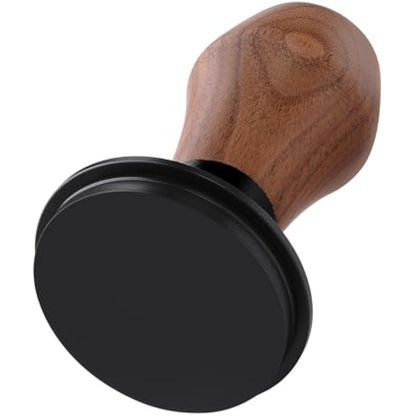 Normcore 58.5mm Espresso Coffee Tamper V4, Spring Loaded Tamper With Titanium PVD Coating Flat Base -15lb / 25lb / 30lbs Replacement Springs, Genuine American Walnut Handle