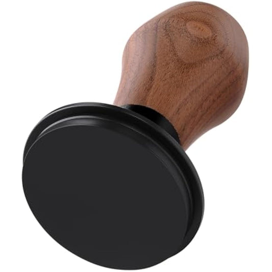 Normcore 58.5mm Espresso Coffee Tamper V4, Spring Loaded Tamper With Titanium PVD Coating Flat Base -15lb / 25lb / 30lbs Replacement Springs, Genuine American Walnut Handle
