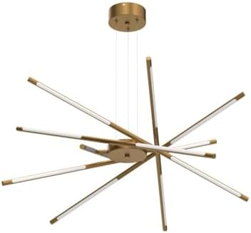 Modern LED Sputnik Chandelier,Black/Gold Industrial Pendant Light Fixture,Indoor Hanging Ceiling Lighting with 12 Heads for Living Room,Dining Room,Kitchen,Bedroom