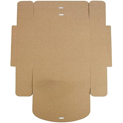 Emartbuy Pack of 12 Rectangle Shaped Presentation Gift Box, 24 cm x 19.5 cm x 7 cm, Easy Assembly, Brown Kraft Box with Bow Ribbon
