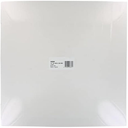 Culpitt 14" Round Silver Cake Drum Board & Tall White Box Combo, 14 x 14 x 12 Inch Square Box and Matching Circle Set for Tiered or Decorated Transport