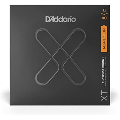 D'Addario Mandolin Strings - Coated Mandolin Strings - XT Phosphor Bronze - For 8 String Mandolin - Extended Life, Natural Feel - XTM1140 - Medium, 11-40