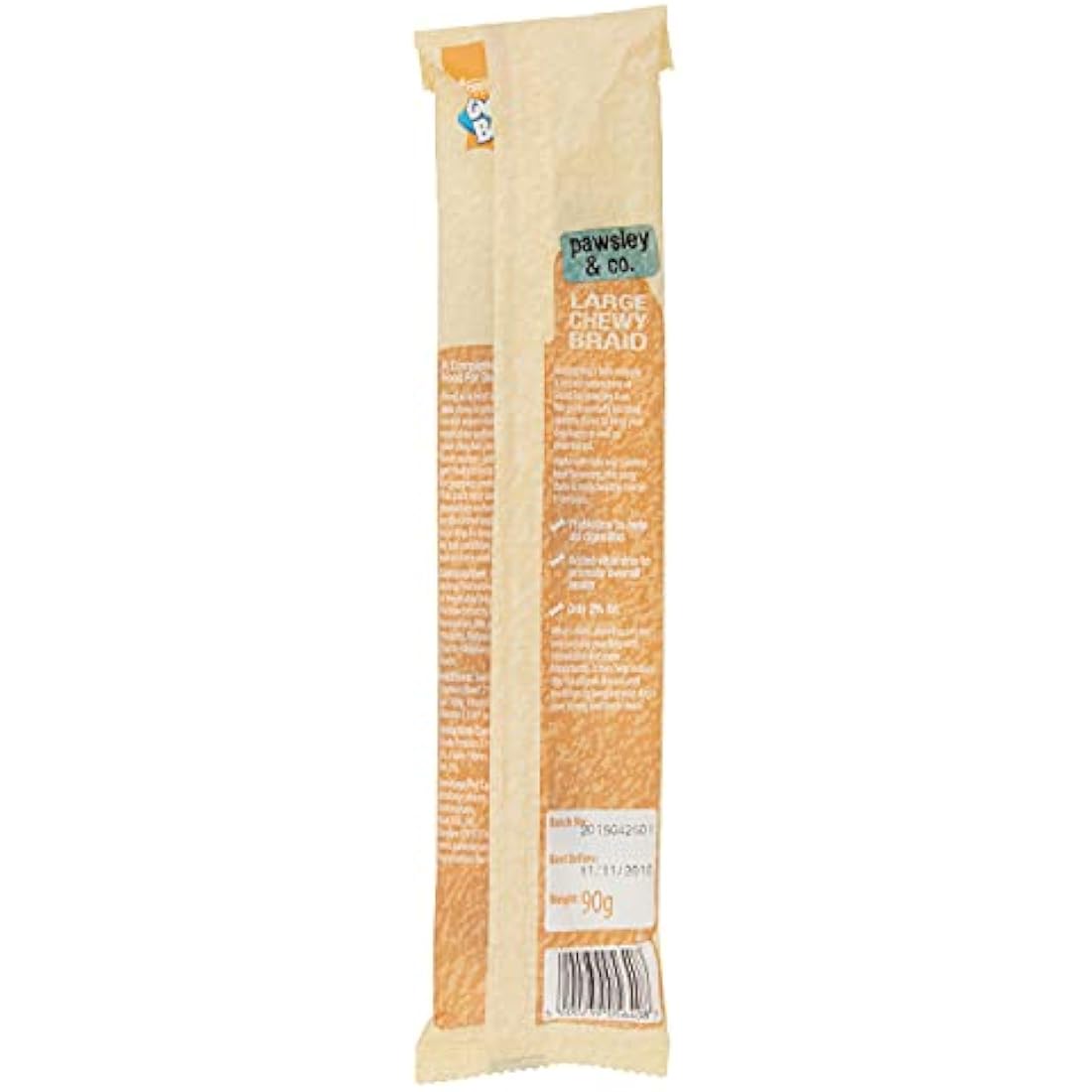 Good Boy - Large Chewy Braids - Dog Chews - Made With Beef Hide and Beef Flavouring - 90 Grams ℮ - With Probiotics To Aid Digestion - Case of 14