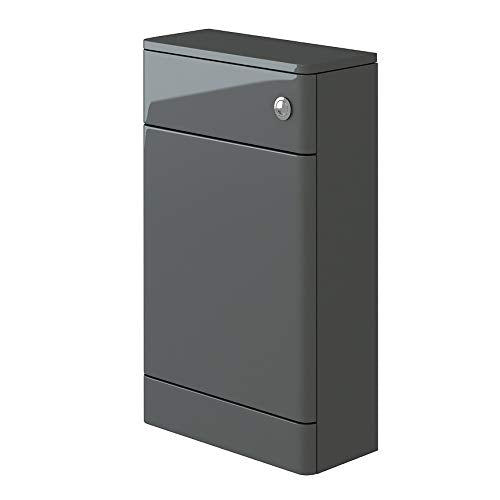 VeeBath GWC500 Cyrenne Floor Standing WC Back to Wall BTW Toilet Cabinet with Open Access Cistern Unit-500mm, Anthracite Grey