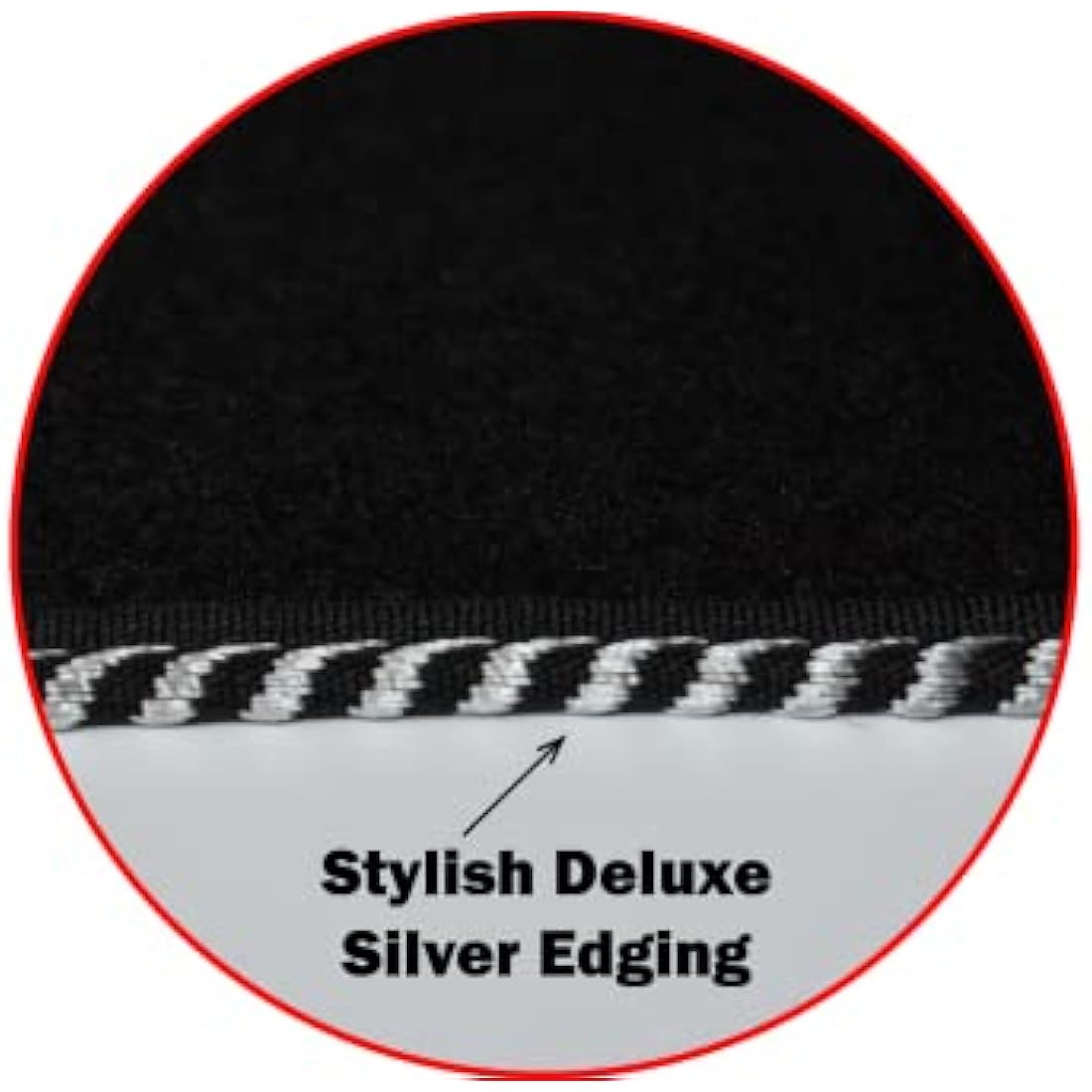 (Silver Edging) Lusso Carpet Floor Mats for Car | Tailored/Compatible to Fit Mini Cooper R56 from 2006 to 2013 | Front & Rear with Heel Pad | 4-Piece Set (Silver Edging)