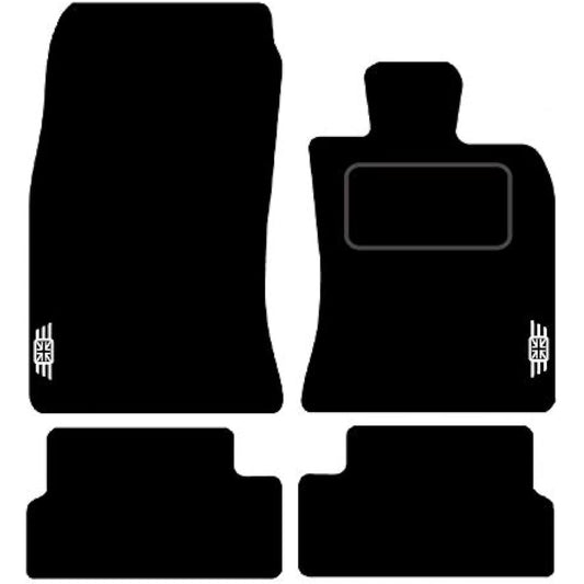 (Silver Edging) Lusso Carpet Floor Mats for Car | Tailored/Compatible to Fit Mini Cooper R56 from 2006 to 2013 | Front & Rear with Heel Pad | 4-Piece Set (Silver Edging)