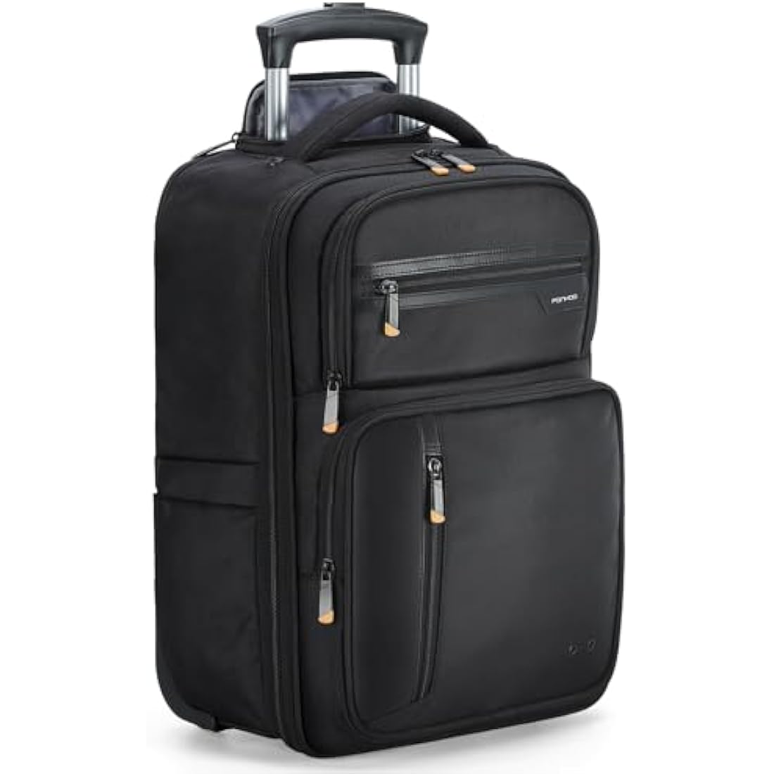 Ponhog Backpack with Wheels - 15.6 inch Laptop Rolling Rucksack on Wheels for Men Women,Wheeled Backpack Flight Approved Water Resistant Carry on Trolley Suitcase for Travel Trip Business,Black