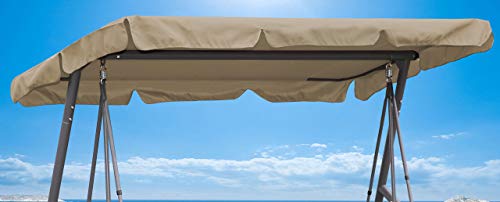 QUICK STAR Replacement Roof Garden Swing Beige 145x210cm UV 50 3 Seater Hollywood Swing Cover