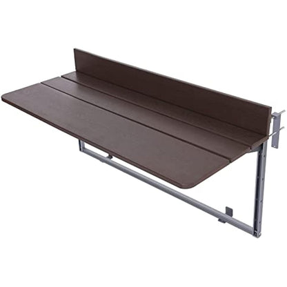 Gdmokle Balcony Hanging Table, Balcony Folding Table, Railing, Hanging Table with 5 Way Height Adjustable, Foldable Balcony Table for Patio Garden, Aluminium Profile Table (60x37 cm/23.6x14.6 inches)