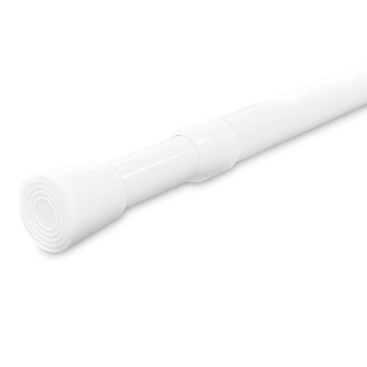 JJOnlineStore - Spring Extendable Telescopic Net Voile Tension Shower Curtain Valance Curtain Rail Loaded Pole Rod Bath Cupboard Window (85cm-150cm),