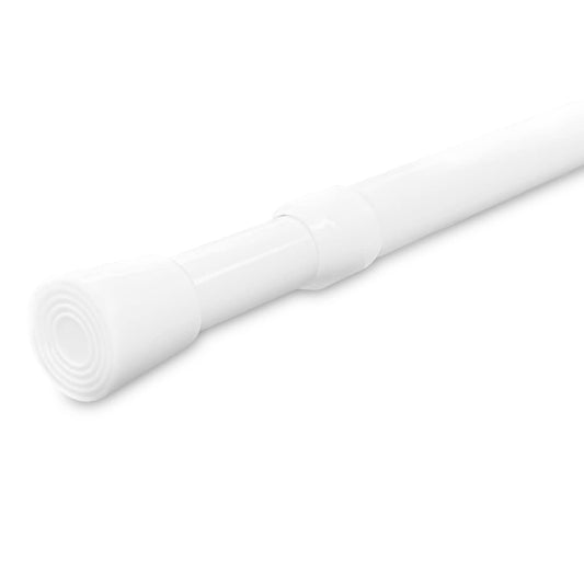 Warehouseshop WSS - White Spring Extendable Telescopic Voile Tension Shower Curtain Valance Curtain Rail Loaded Pole Rod Bath Cupboard Window