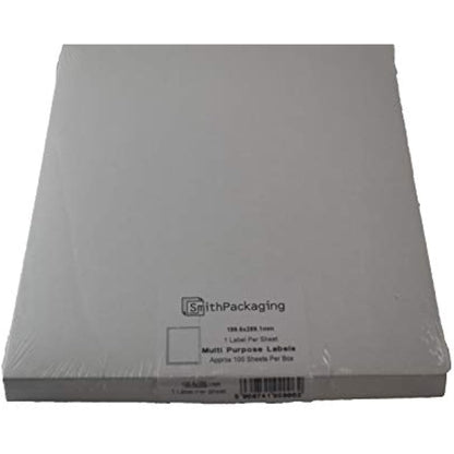 SmithPackaging A4 Self Adhesive Address Labels, 1 Label Per Sheet, 100 Sheets,199.6 x 289.1mm 100 Labels,