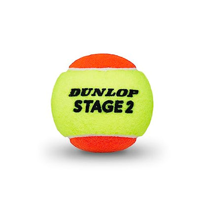 DUNLOP Tennis Ball Stage 2 Orange (60 Balls) - for Beginners & Kids on middle court