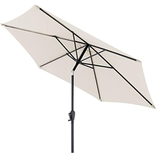 Doppler Jack Parasol 250 cm in Natural – Round Parasol for Balcony and Patio – Folding Umbrella – Balcony Parasol – Crank Umbrella – Garden Umbrella with Crank Function