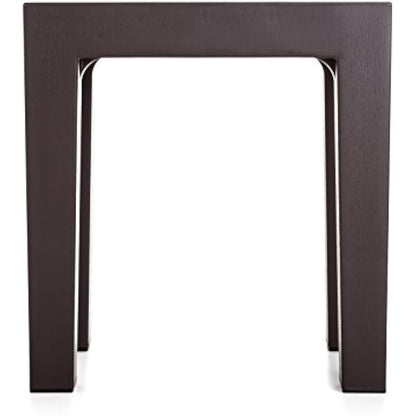 TATAY rectangular stool made of brown textured polypropylene, with a wood effect finish. Anti-UV protection, suitable for indoor and outdoor use. Size 38x29x41m5 cm