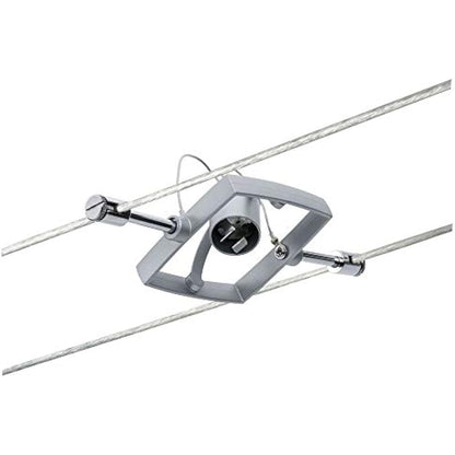 Paulmann 94152 Cable Lighting System – Mac II Set Ceiling Light Metal Wire System for GU5.3 LED Lamps - Suitable for Max 7 x 10 Watt Bulbs, Comes Without Bulbs - Matt Chrome