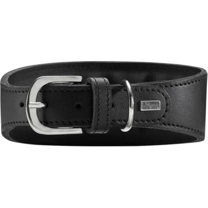 HUNTER Super Soft Leather Greyhound Collar, Padded 42 (S), Black