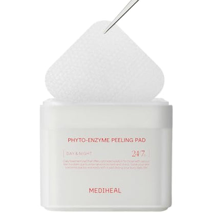 MEDIHEAL Phyto Enzyme Peeling Pad - Vegan Face Resurfacing Gauze Pads with LHA & Papaya Enzym - Pore Tightening Pads to Control Sebum - Exfoliating Pads for Dead Skin Cells, 90 Pads