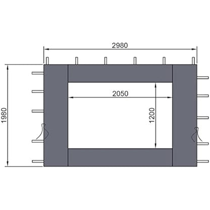 QUICK STAR 2 Side Panels with PE Window 300x197cm Anthracite for Gazebo 3x3m
