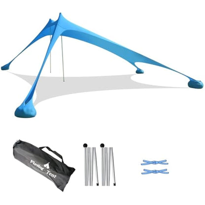 Beach shade tent awning 4-5 people beach sunscreen anti-UV portable umbrella (Blue)