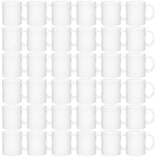 MR.R Set of 36 Sublimation Blanks Dishwasher White Ceramic Coffee Mugs 11oz Blank Ceramic Classic Drinking Cup Mug for Milk Tea Cola Water