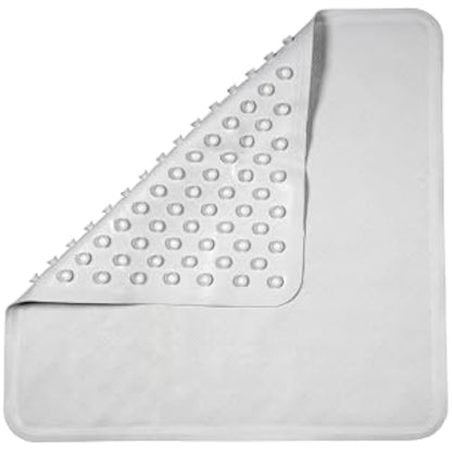Croydex Rubagrip Square Shower Mat - Secure Grip Suction Cups for a Non Slip Shower Mat with Anti Mould and Anti-Bacterial Additive Made From Natural Rubber, 53x53cm