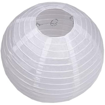 White Paper Lanterns Packs of 3 Round Paper Lanterns Lampshade Party Decorations (All White, 12" (30 Cm))