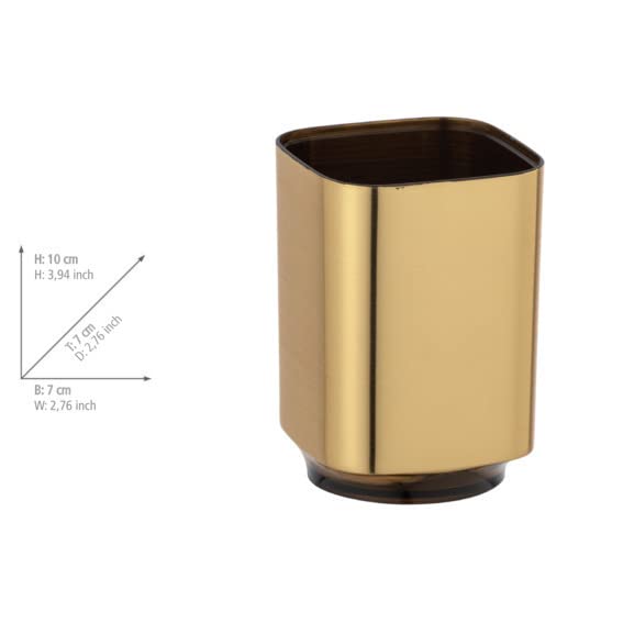 WENKO Auron Gold Holder for Toothbrush and Toothpaste, 10 x 7 x 7 cm