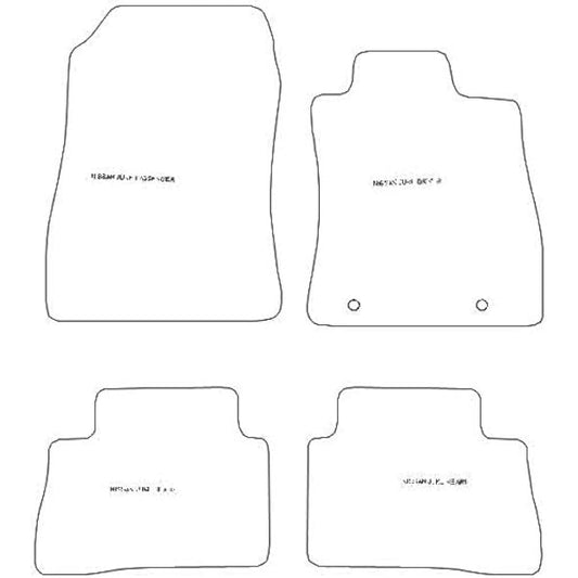 Car Mats FOR Nissan Juke 2010-2019 Black Carpet - Grey Ribbed Trim - Black Rectangle Heel Pad [SAPP-1308]