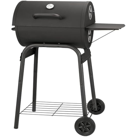 Barrel Charcoal Grill, Large Charcoal Grills with Side Shelf, Outdoor BBQ Grill,Perfect for Backyard Camping, Patio Parties, and Picnics
